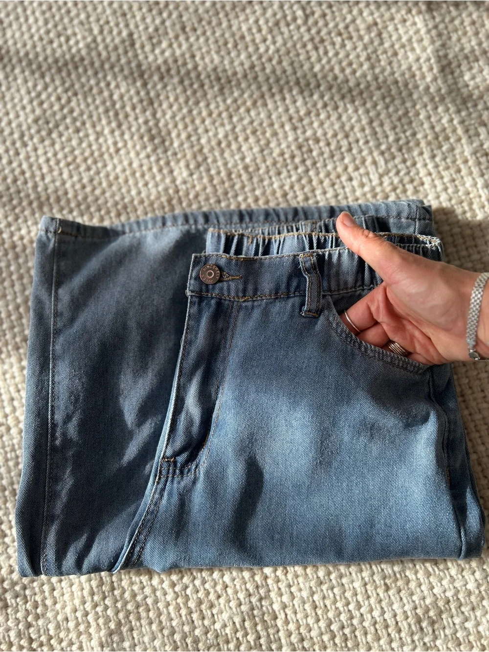 Sincerely Jules Wide-Leg Jeans — Light Blue Denim